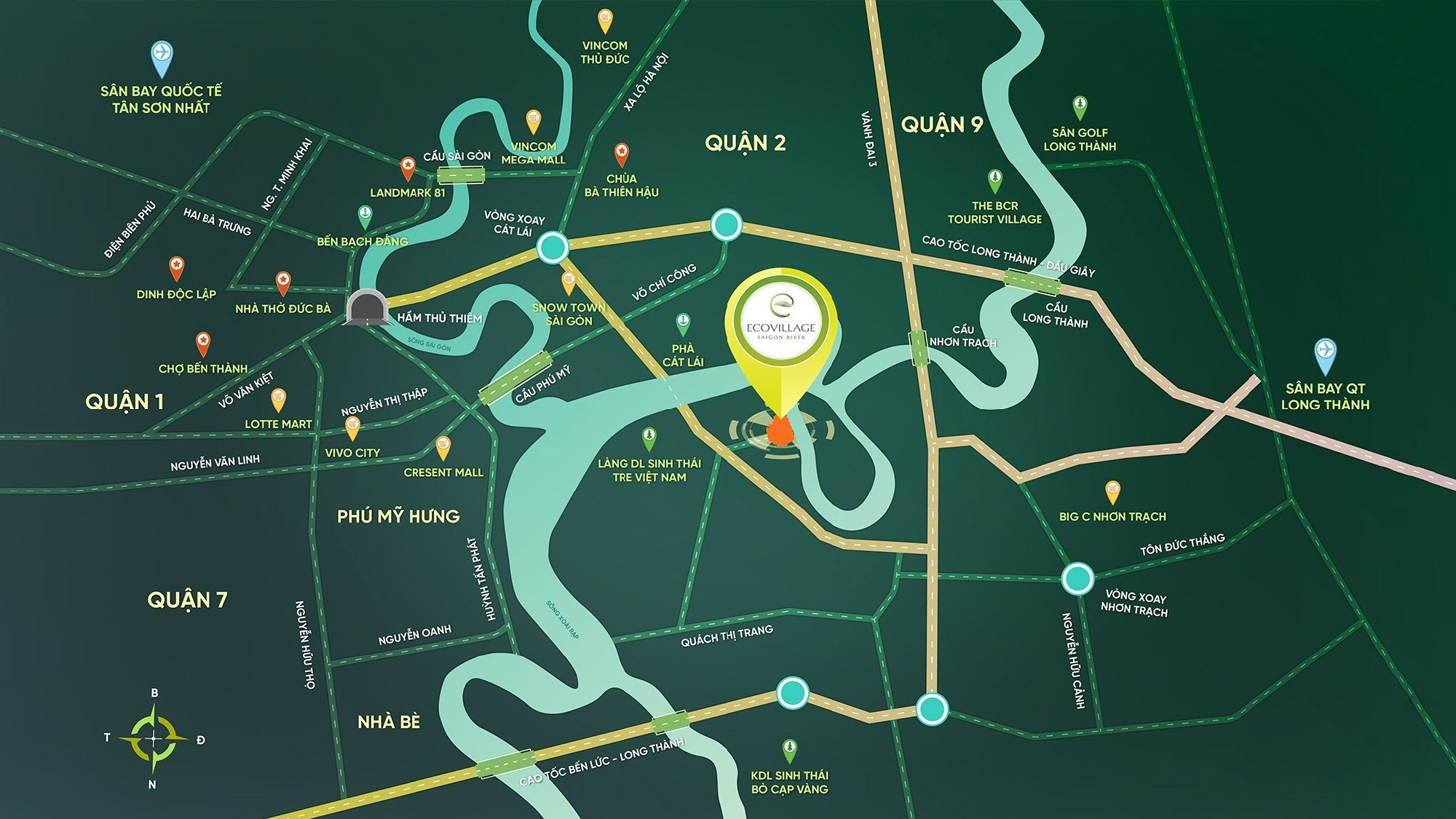 Eco Village Saigon River 4 vị trí dự án ecovillage sài gòn river