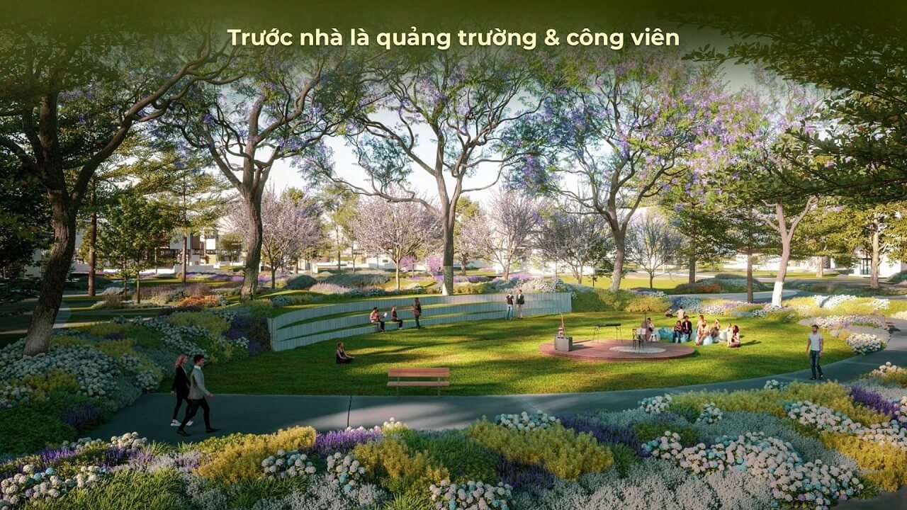 Eco Village Saigon River 12 trước nhà là quảng trường và công viên