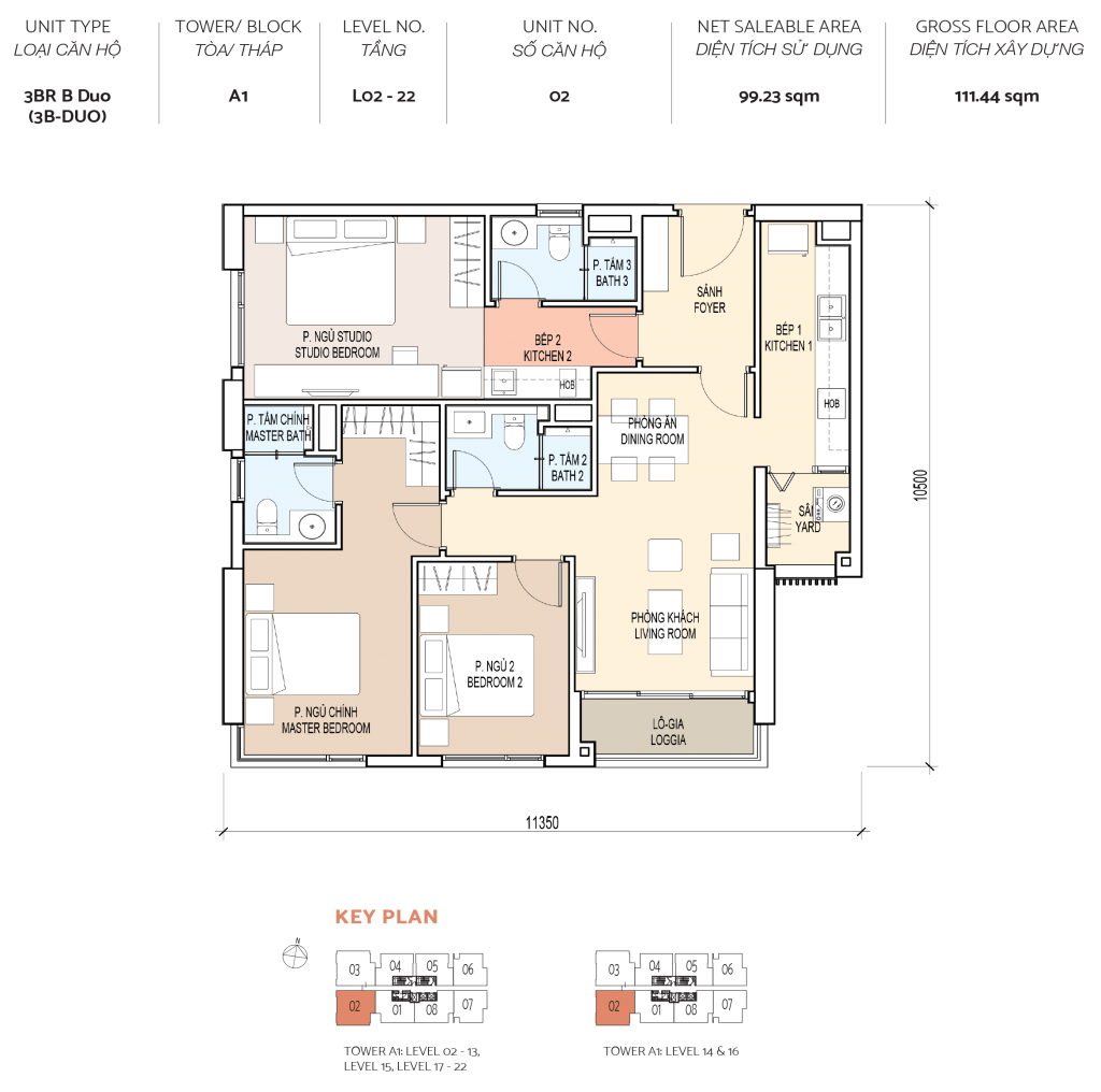 layout thiet ke can ho de la sol 3 phong ngu 4 1