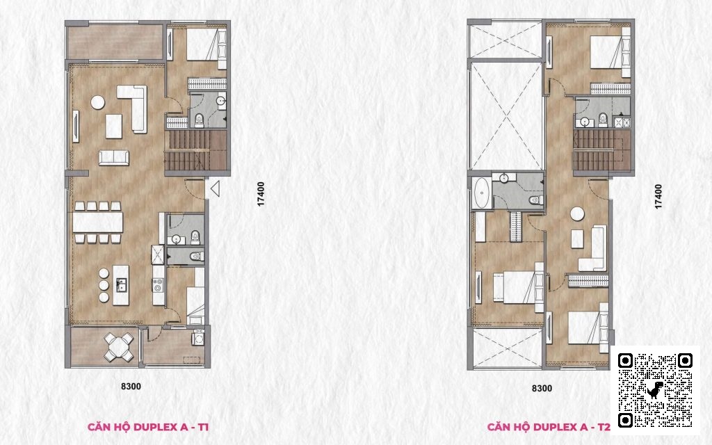mặt bằng căn hộ duplex