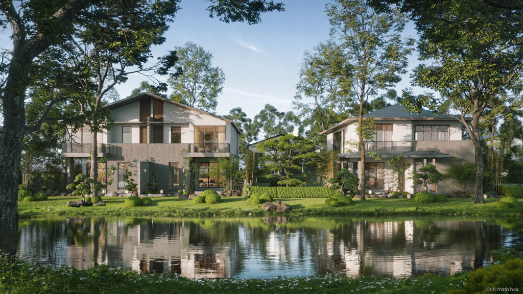 Eco Village Saigon River 44 phối cảnh mặt sau biệt thự đơn lập
