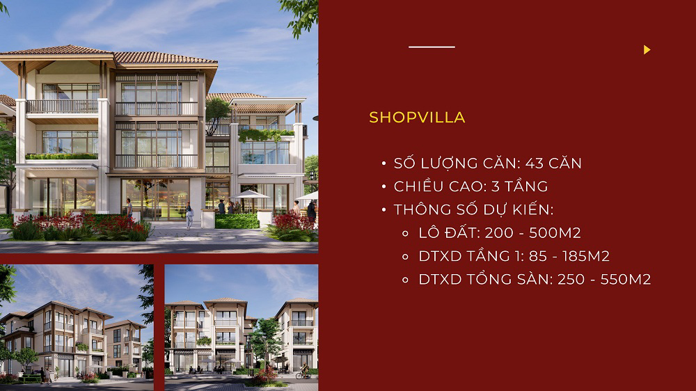 thông số thiết kế shop villa sun cosmo đà nẵng