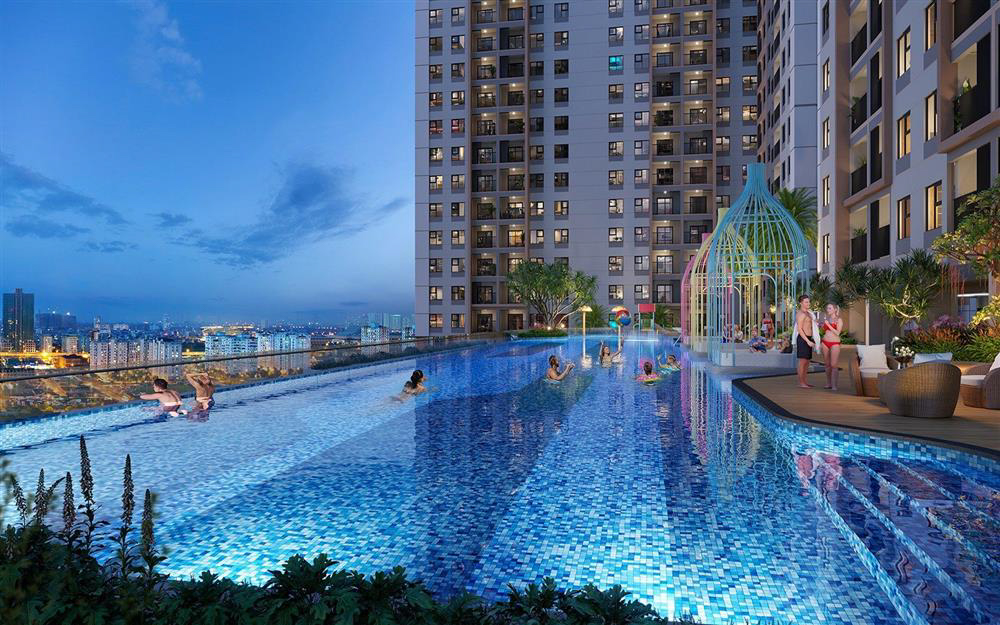 The Privia Khang Điền 6 bể bơi tràn bờ