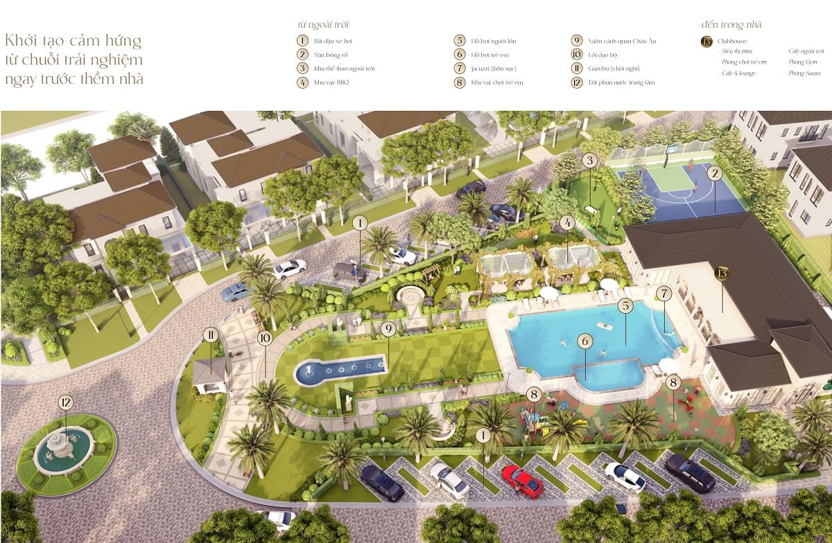 các tiện ích biệt thự park village nam long
