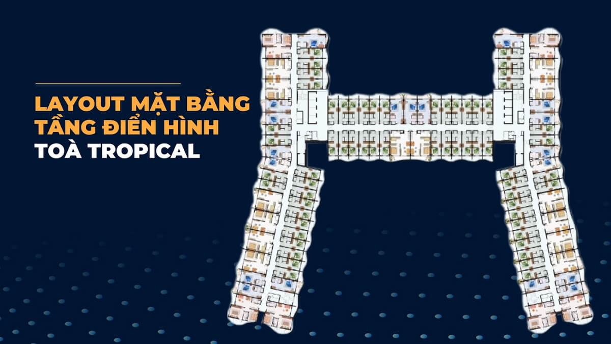 Layout mặt bằng dự án The 5Way tầng điển hình tòa Tropical 