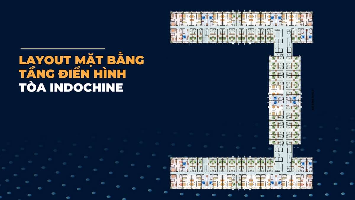 Layout mặt bằng dự án The 5Way tầng điển hình Tòa Indochine