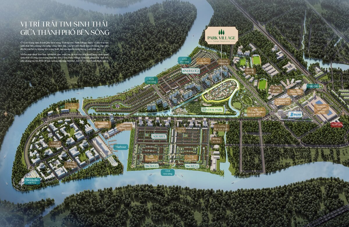 vị trí park village tại khu đô thị waterpoint