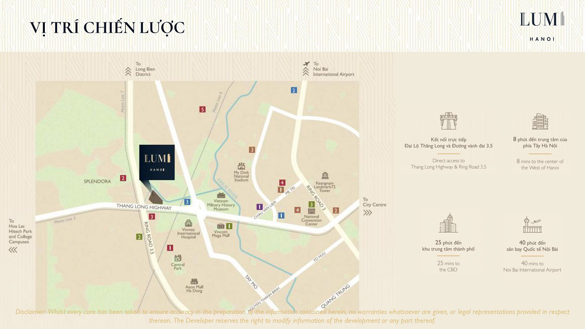 Lumi Hanoi 3 vị trí căn hộ lumi hà nội