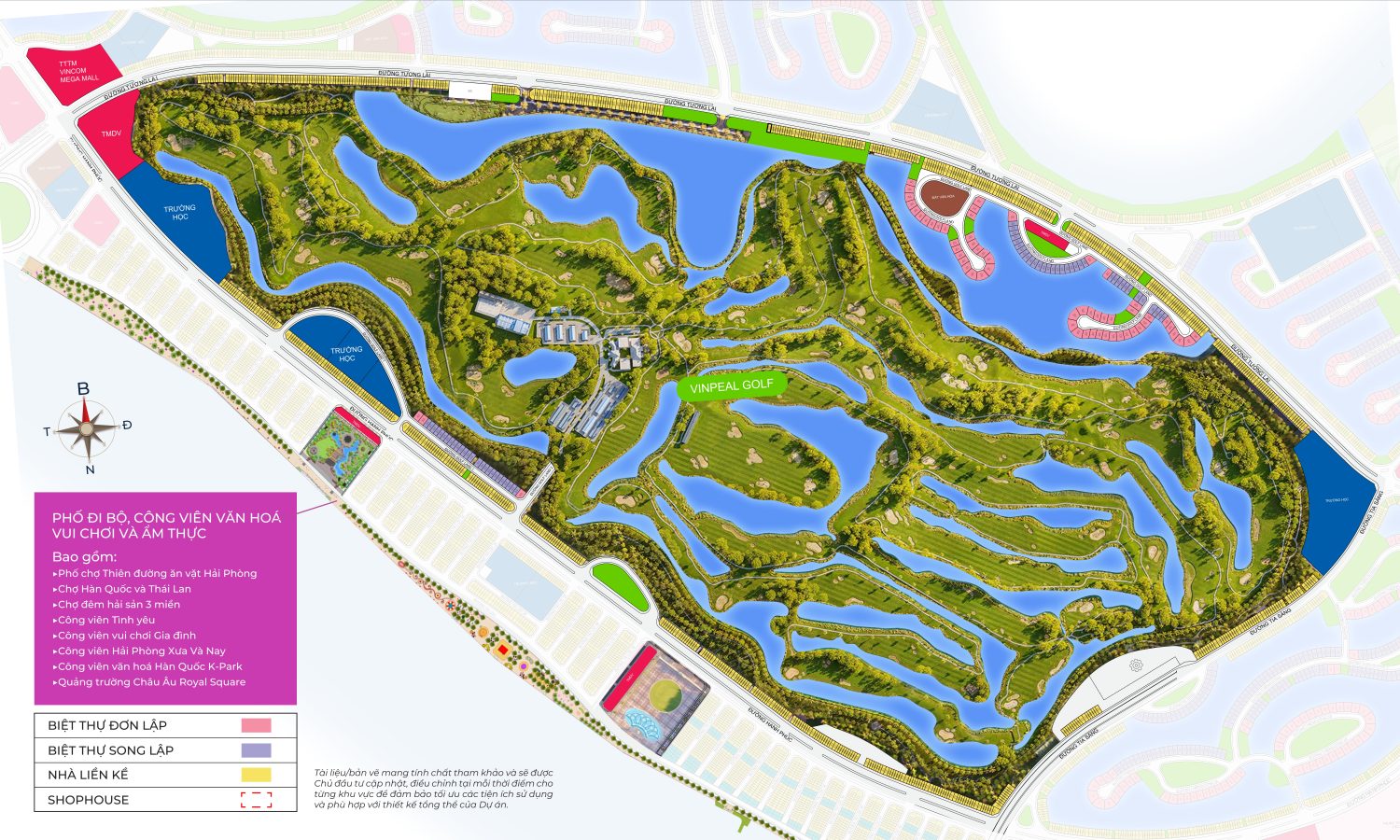 mặt bằng phân khu golf land