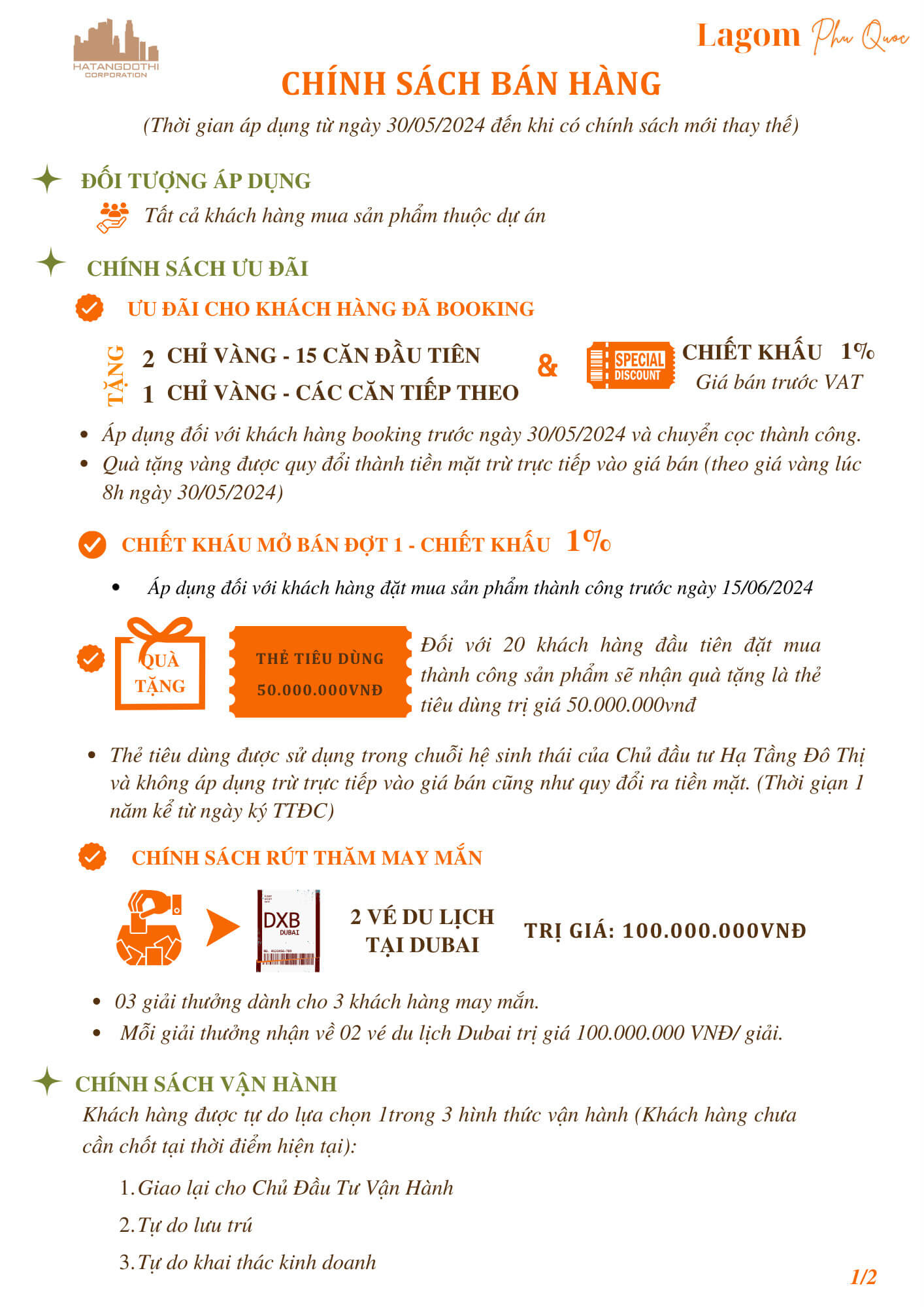 chính sách bán hàng dự án the lagom phú quốc