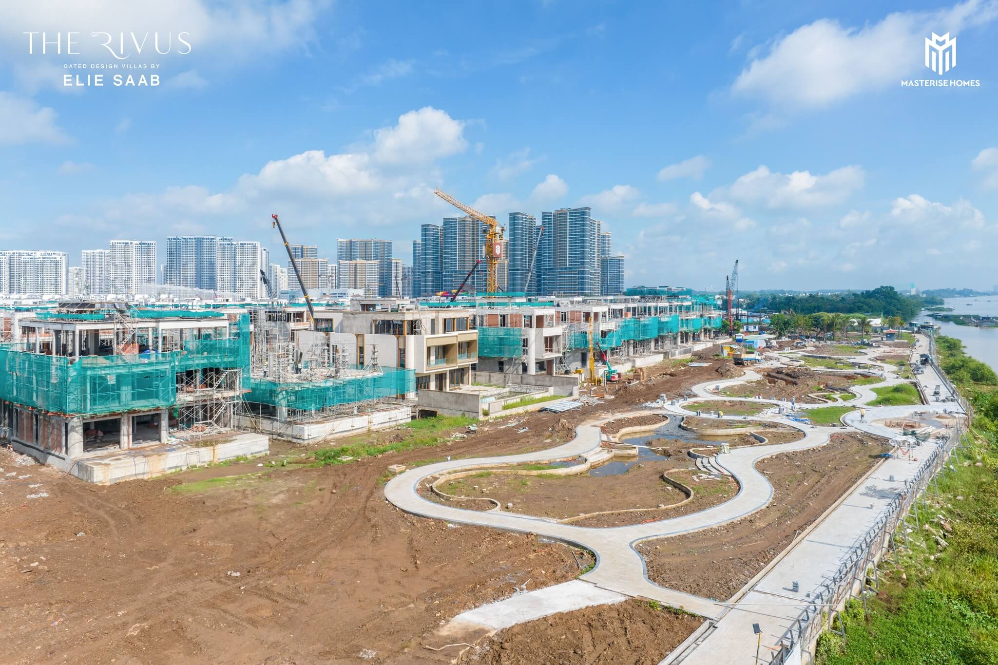 Tiến độ xây dựng dinh thự The Rivus tháng 9.2024 14 Công viên bờ sông