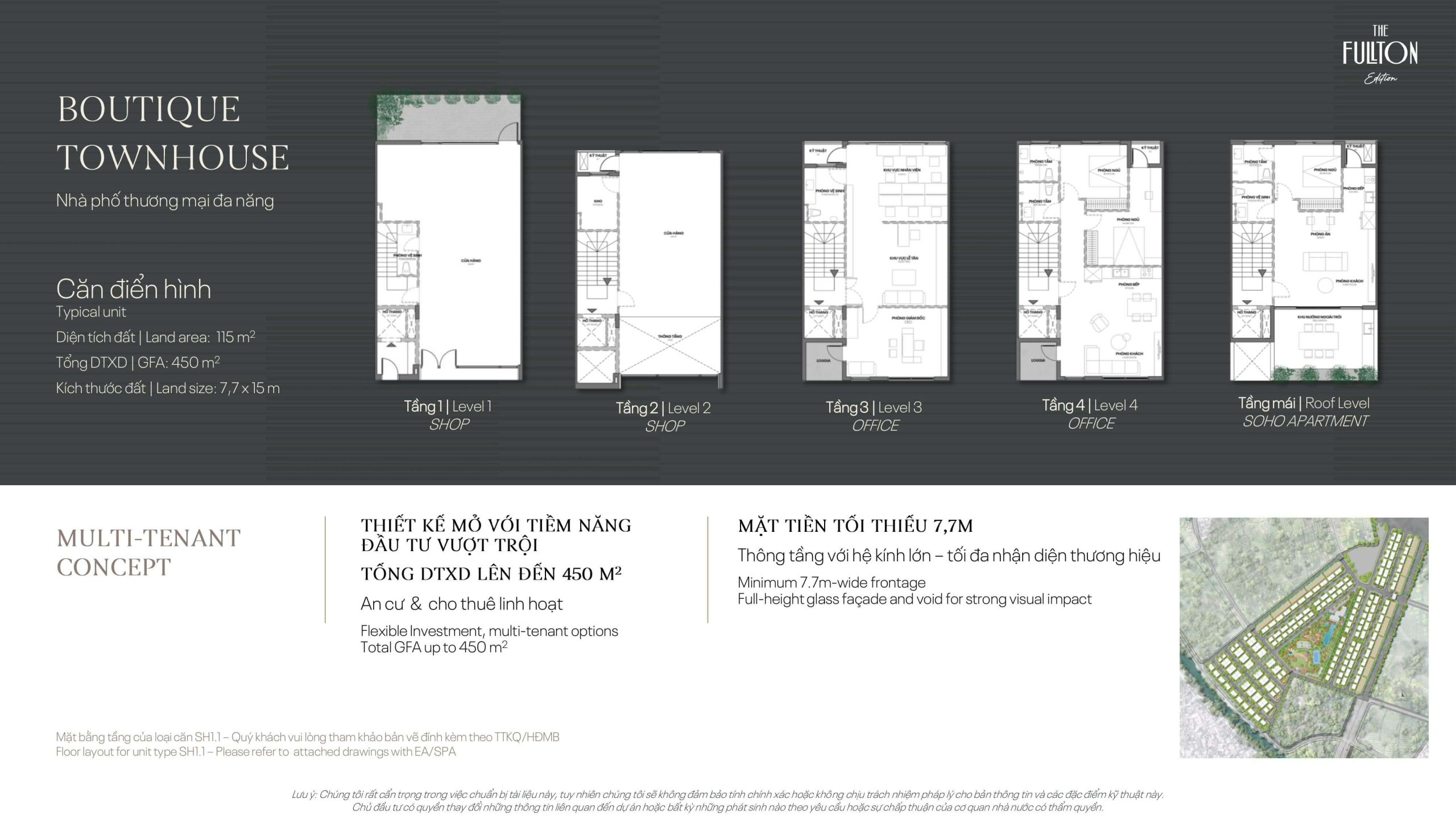 The Fullton Capitaland 14 layout nhà phố