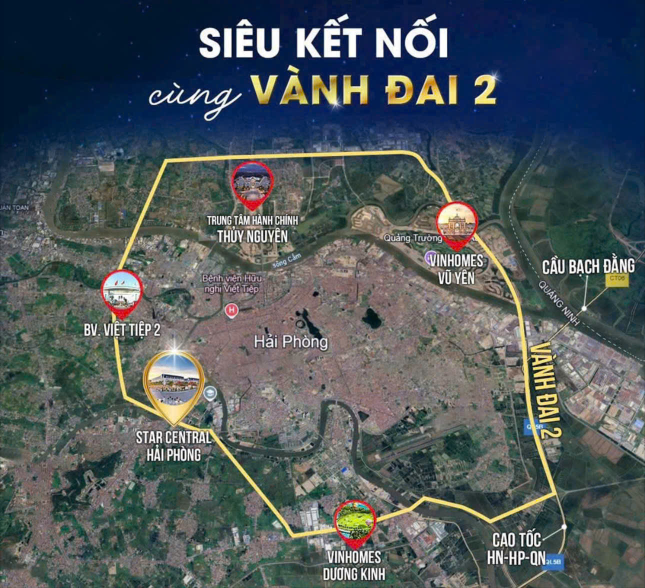 Vinhomes Dương Kinh 3 Kết nối đường vành đai 2 với dự án Vinhomes Dương Kinh
