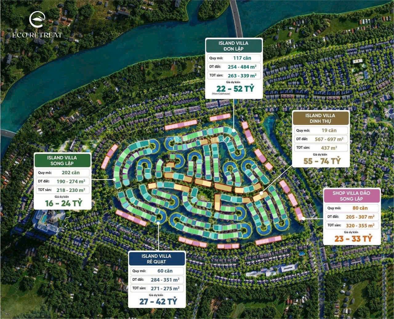 Bán Biệt Thự Đảo Eco Retreat, Ecopark 3 Bán Biệt Thự Đảo Ecopark lonng an