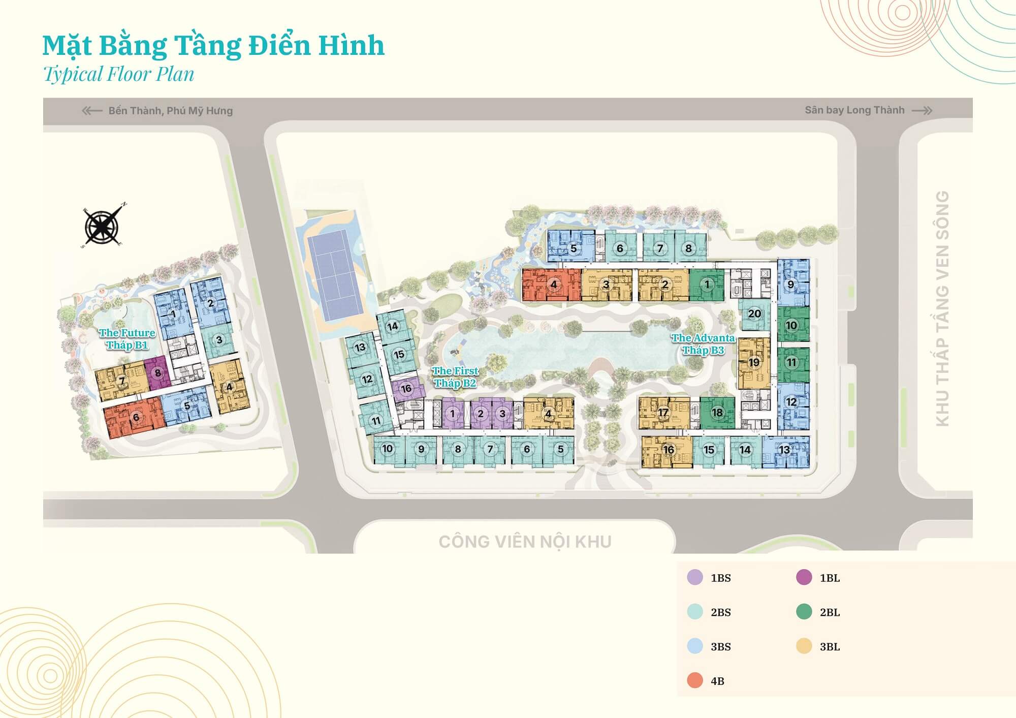 mặt bằng tầng căn hộ gladia