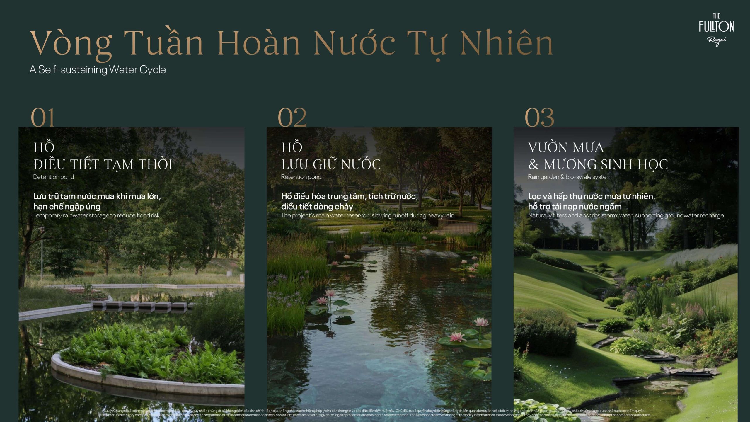 không gian cây xanh và mặt nước