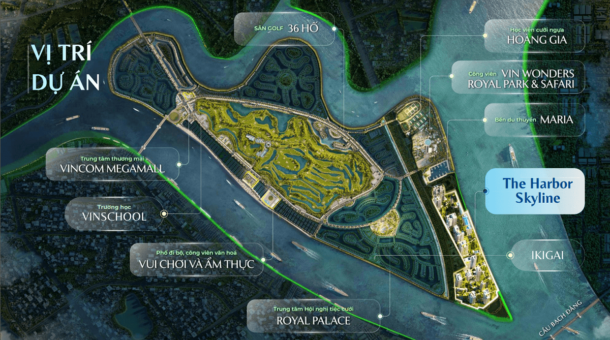 The Harbor Skyline Vũ Yên Hải Phòng 2 Vị trí dự án tại đảo Vũ Yên, thuộc tổng dự án Vinhomes Royal Island