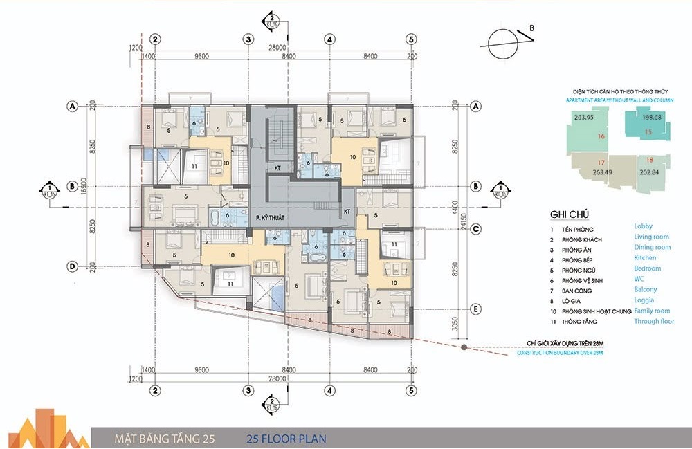 The Legatus Liễu Giai 4 Layout mặt bằng tầng 25 tòa căn hộ Legatus Liễu Giai